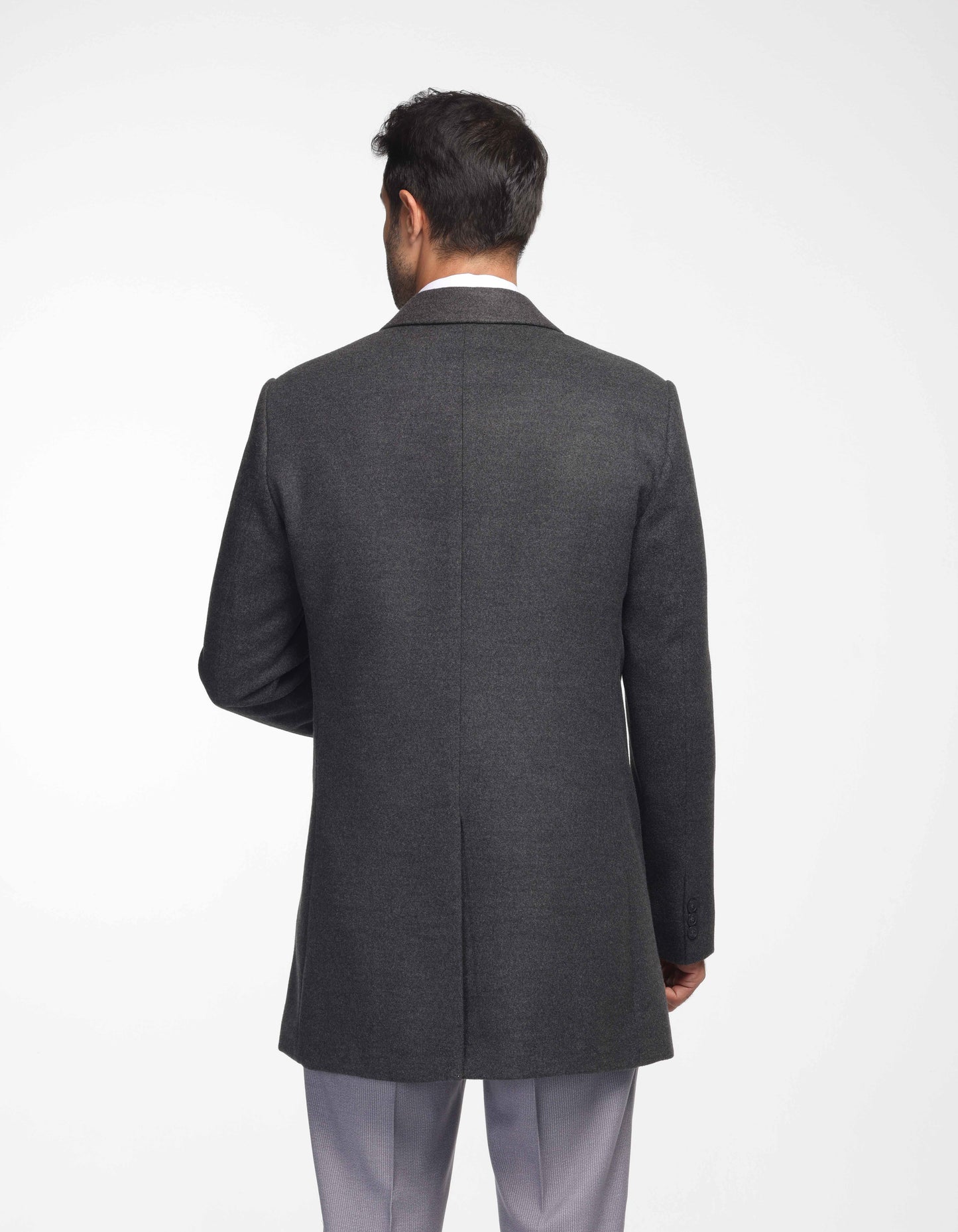 regular fit Half Coat In Dark Grey