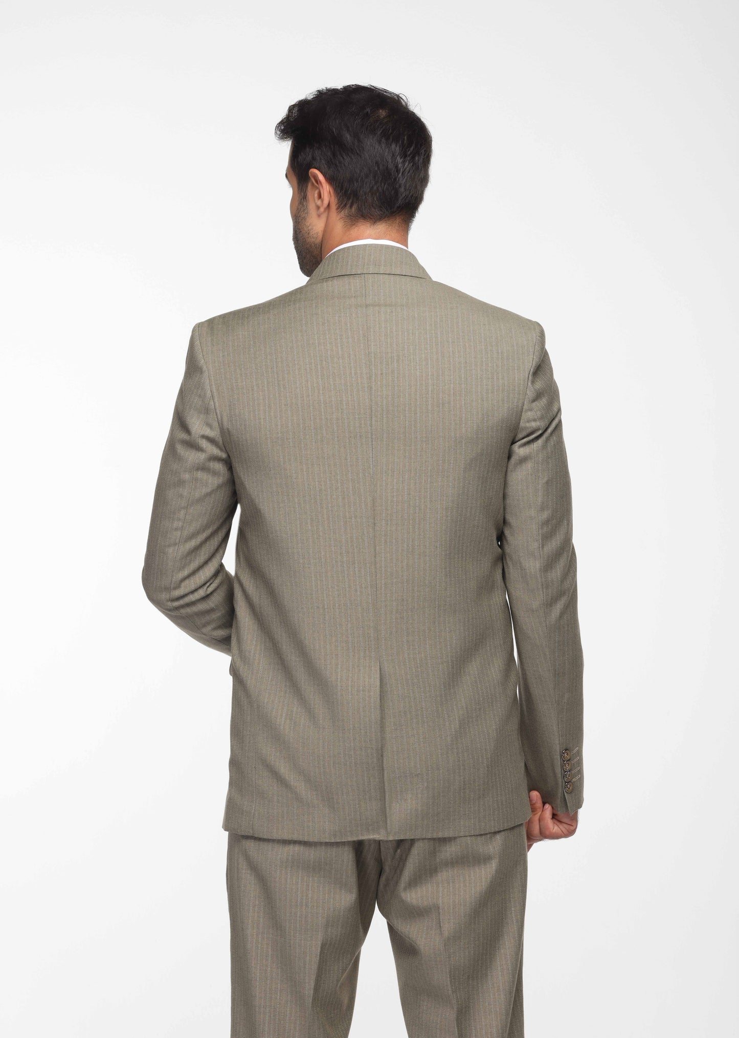 Double-Breasted Suit In Olive