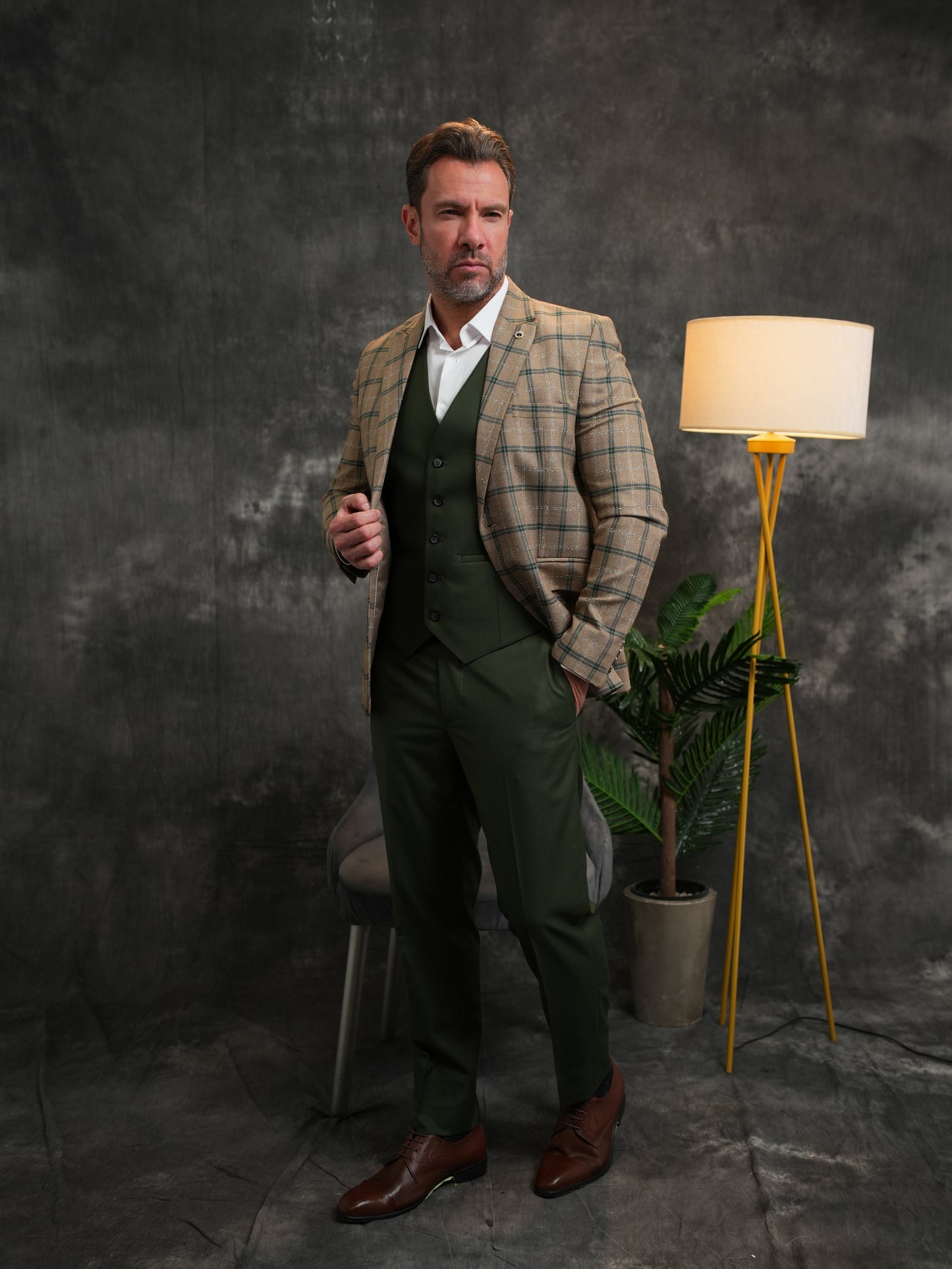 Slim fit Caro blazer in Beige