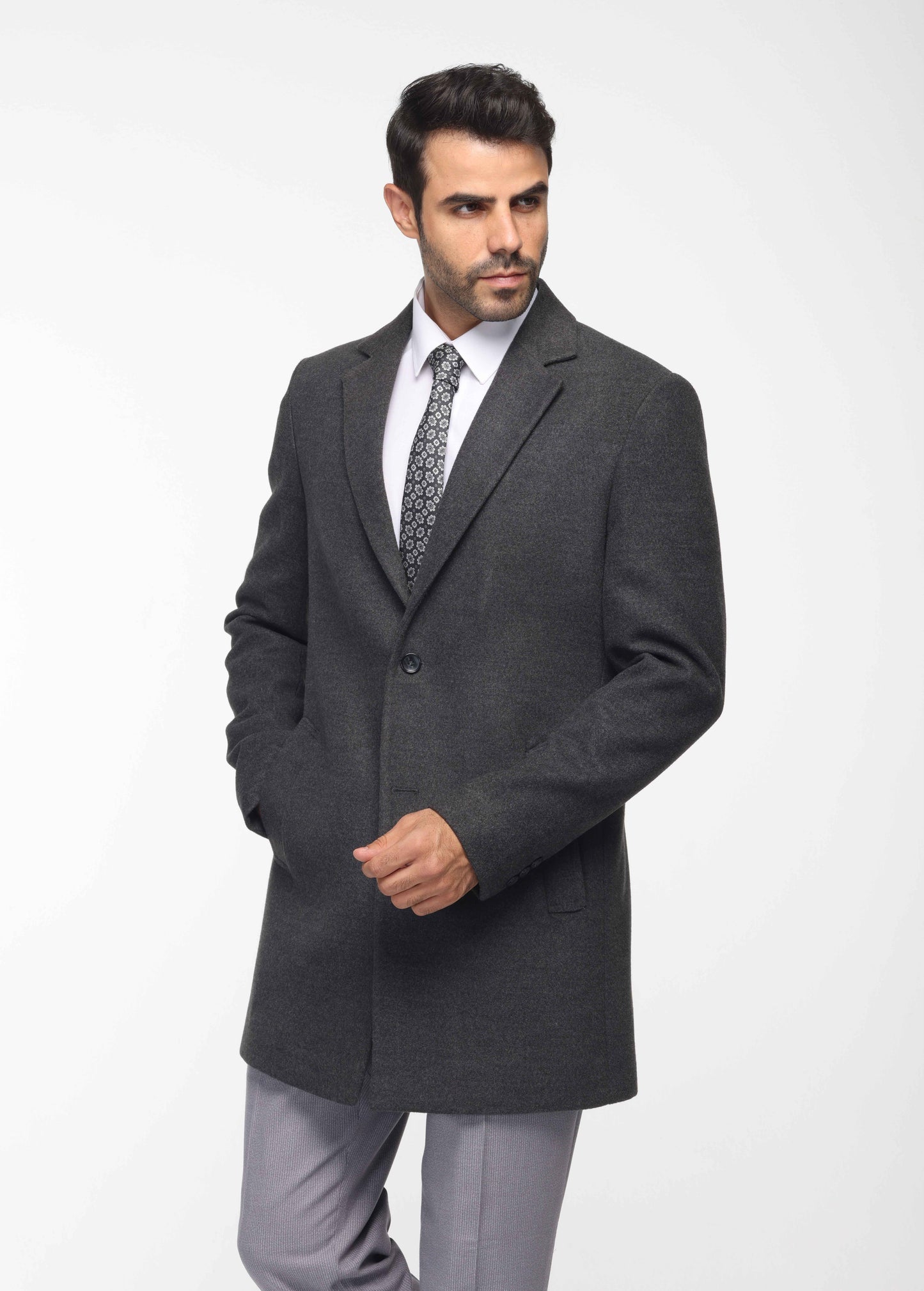 Half Coat In Dark Grey