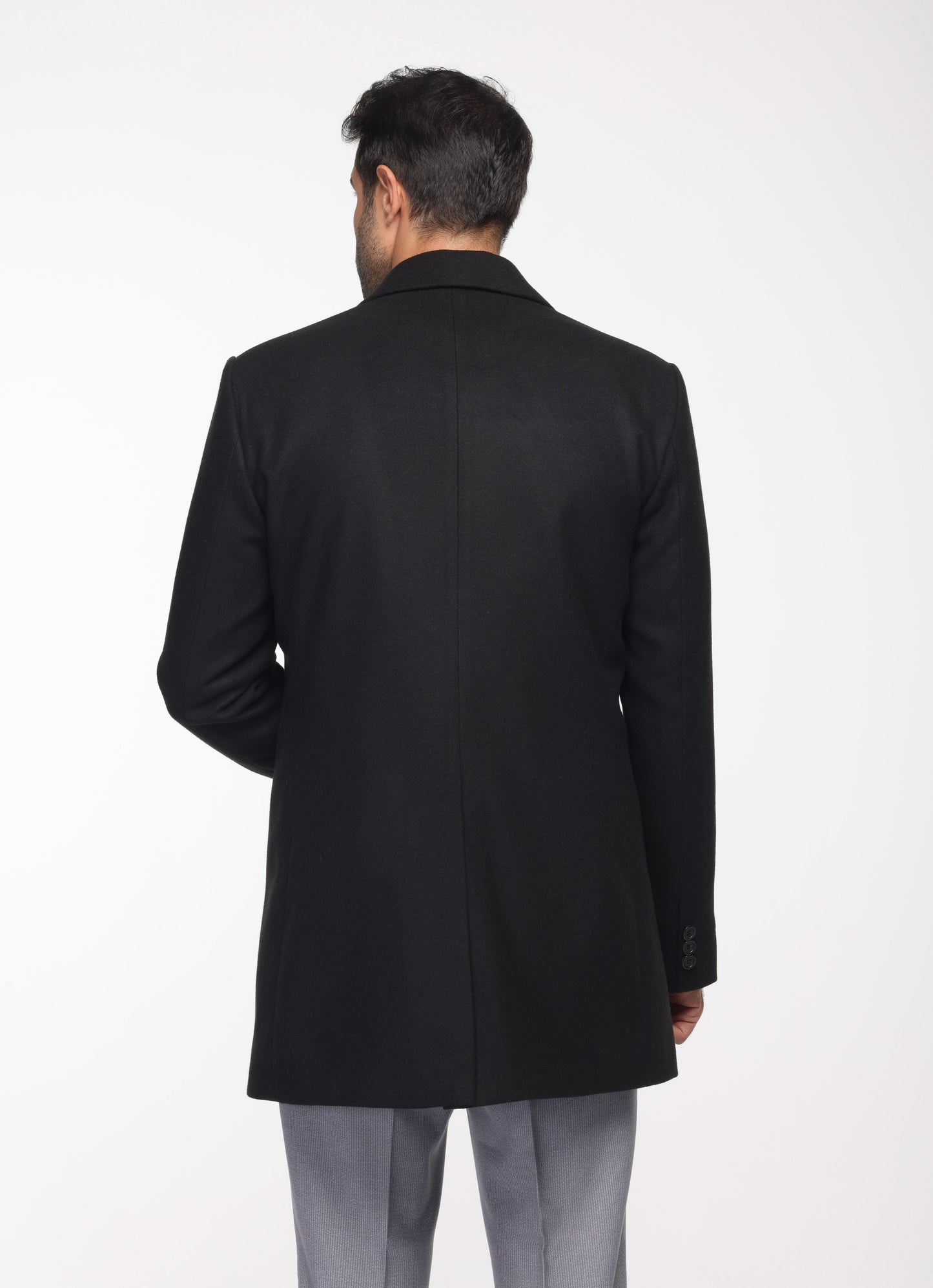 regular fit Half Coat In Black