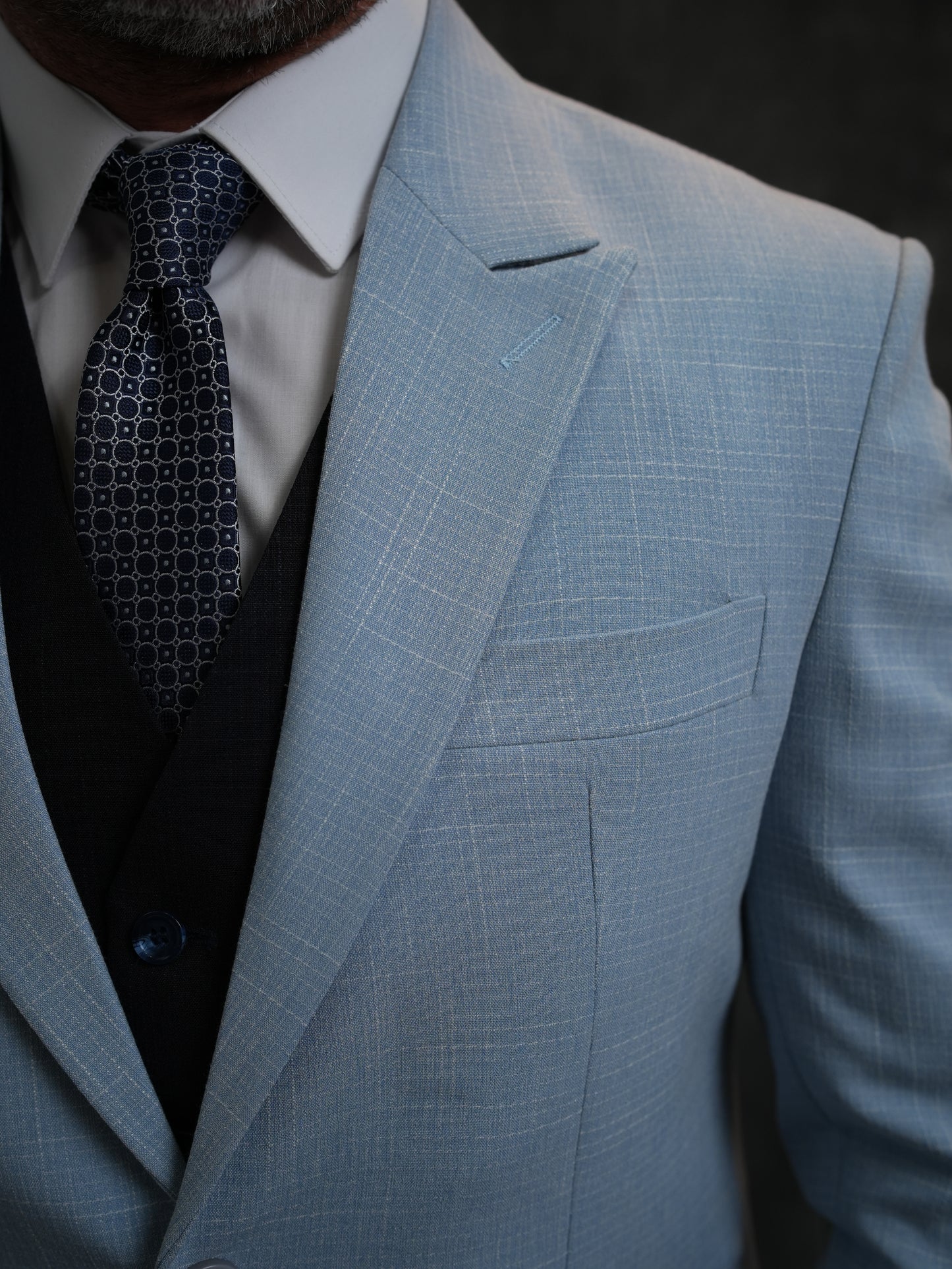 Slim-Fit Mixed Suit in Light Blue
