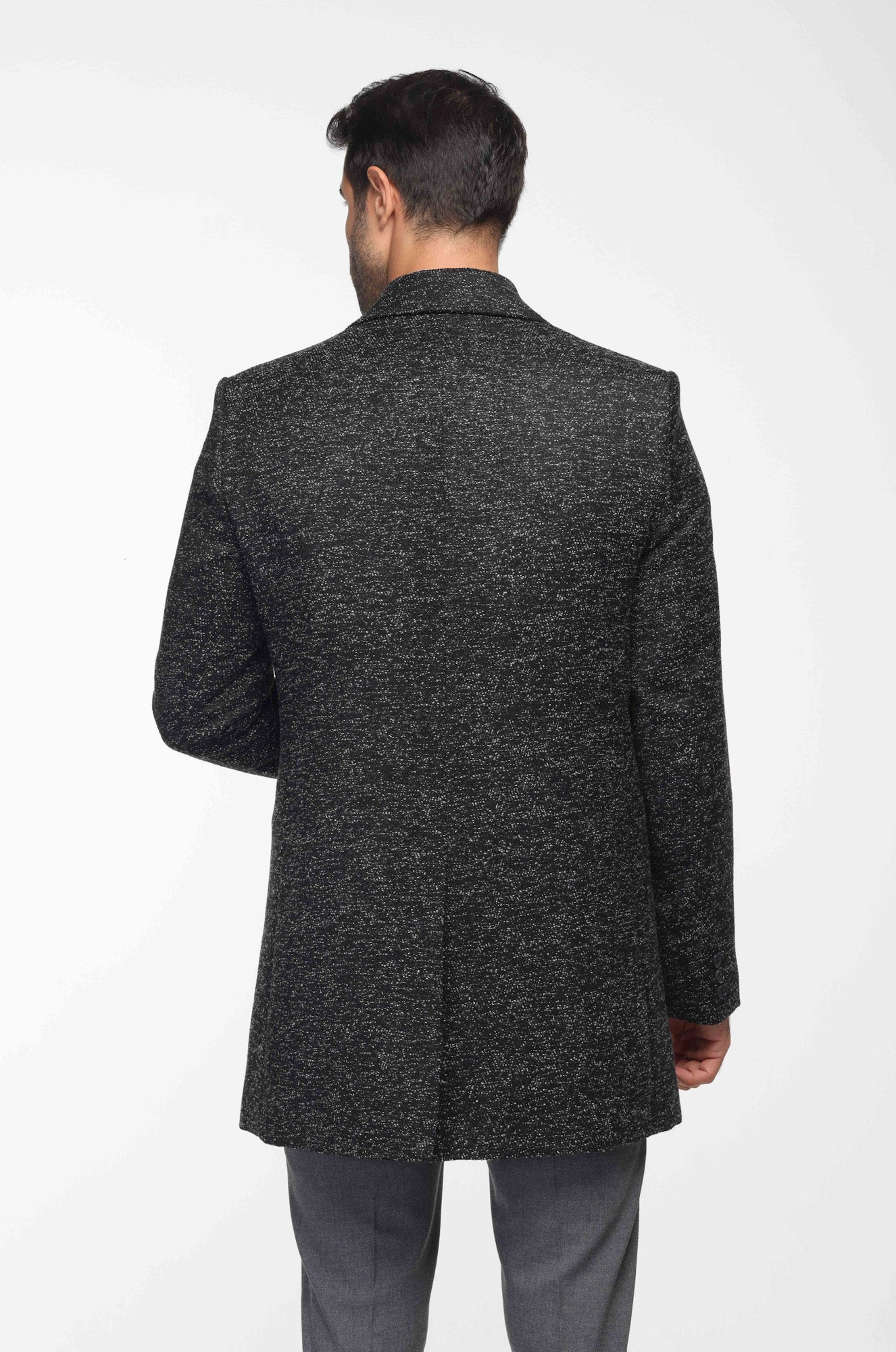 Regular fit Checkered Coat In Black