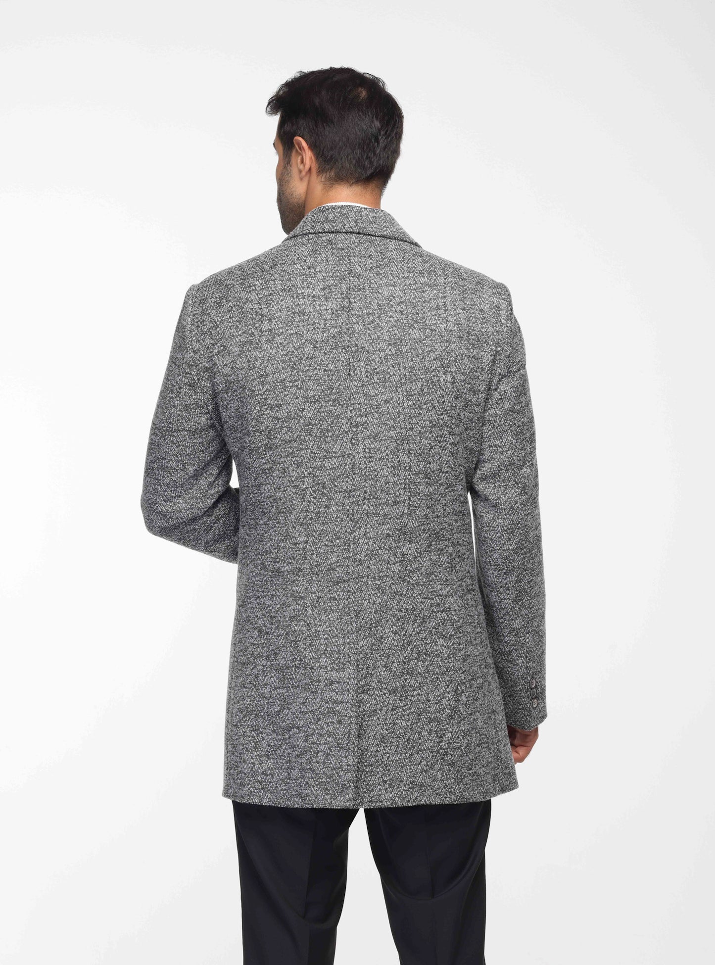 Regular fit Checkered Coat In Grey
