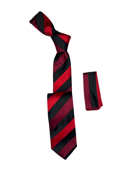 Tie with handkerchief 7cm black