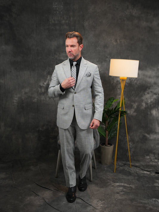 Regular-Fit Suit in Light Grey