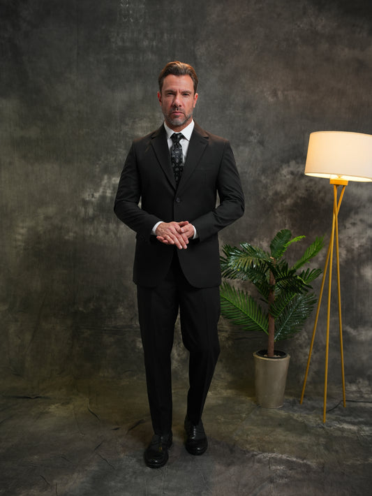 Regular fit Golden Suit in Black