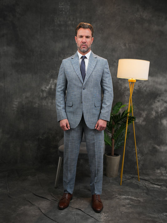 Regular-Fit Suit in Light Blue