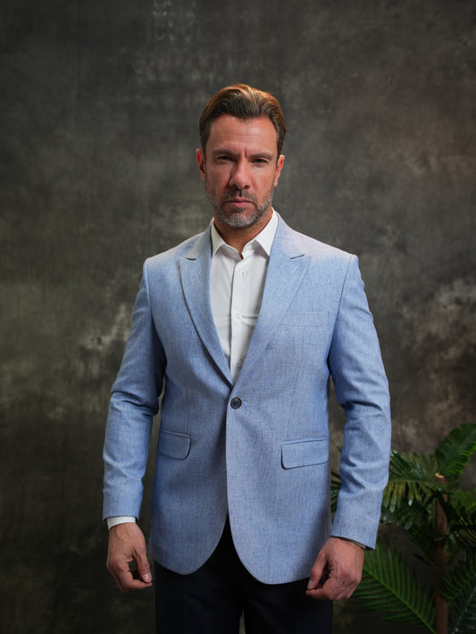 Slim-Fit Blazer in Light Blue
