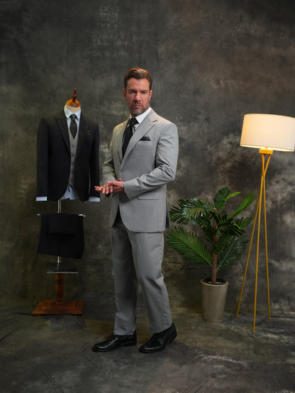Regular fit golden Suit in Light Grey