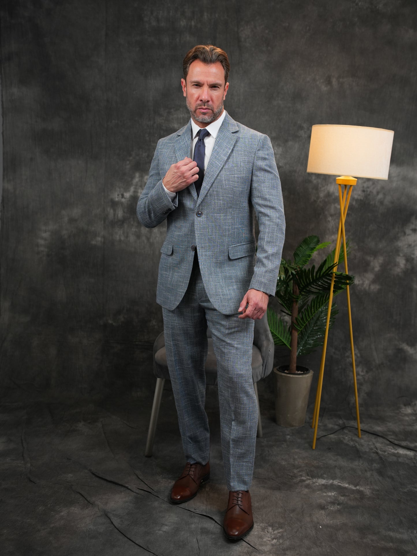 Regular-Fit Suit in Light Blue