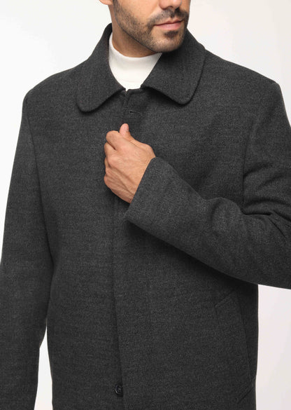 Long Classic Coat In Dark Grey