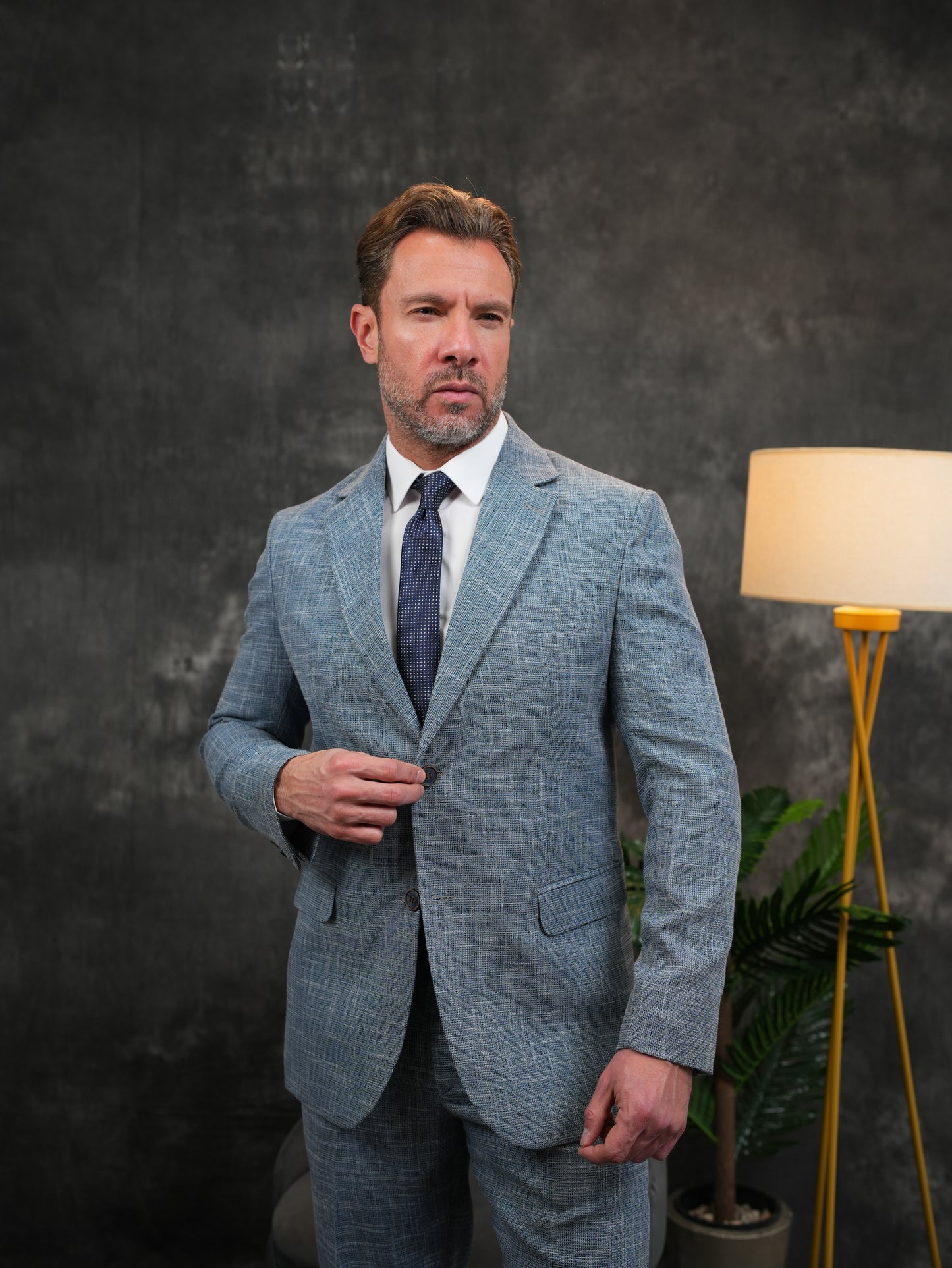 Regular-Fit Suit in Light Blue