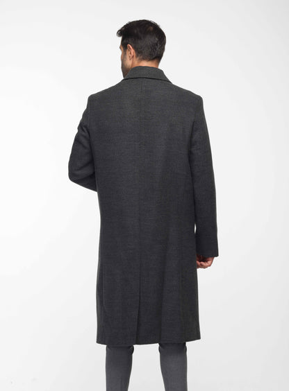 Long Classic Coat In Dark Grey