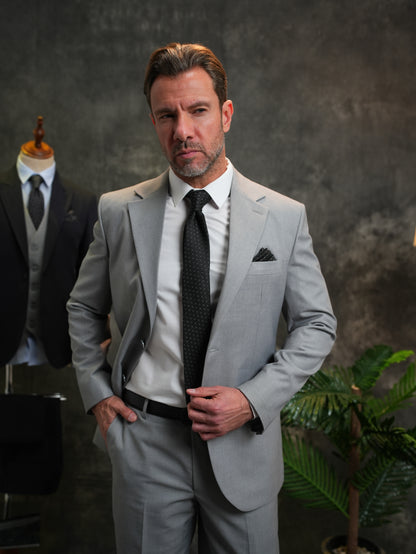 Regular fit golden Suit in Light Grey