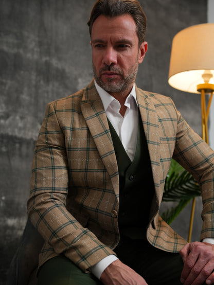 Slim fit Caro blazer in Beige