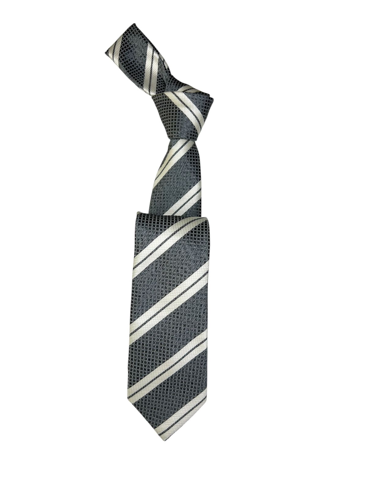 Jacquard Woven Tie 7cm grey