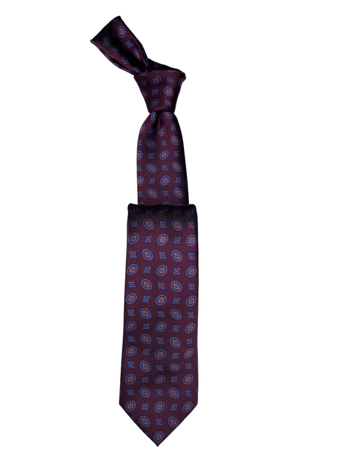 Jacquard Woven Tie 7cm burgundy