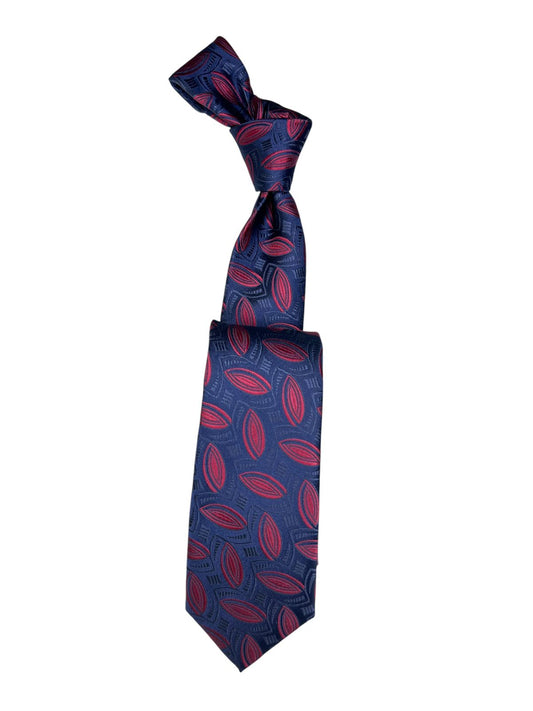 Jacquard Woven Tie 7cm navy