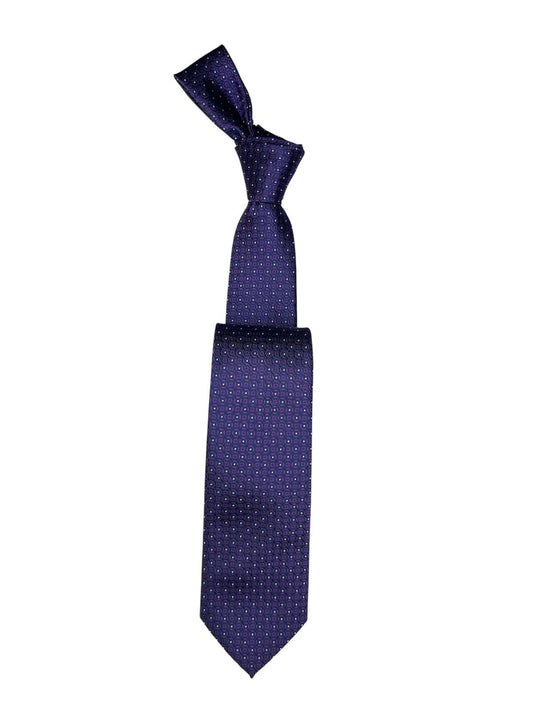 Jacquard Woven Tie 7cm navy