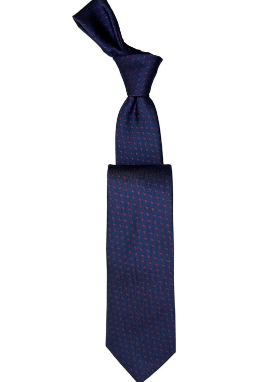 dotted Woven Tie 7cm navy